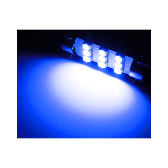 (4) Ultra Blue 9-SMD 1.72" 42mm 578 211-2 LED Bulbs For Interior Map Dome Lights