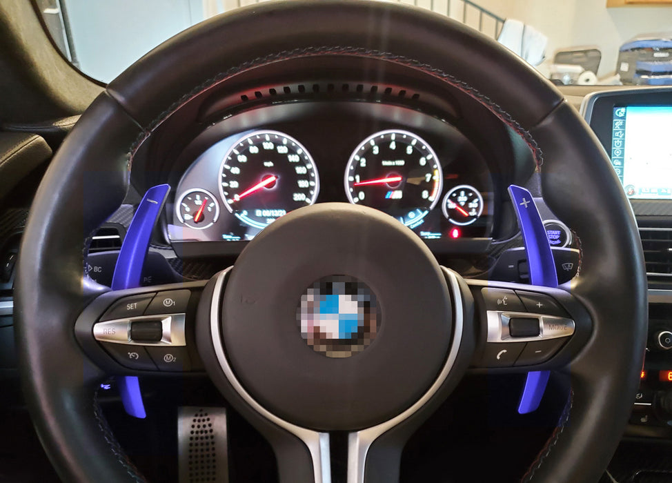 Blue Steering Wheel Paddle Shifter Extension For BMW M2 M3 M4 M5 M6 X5M X6M, etc