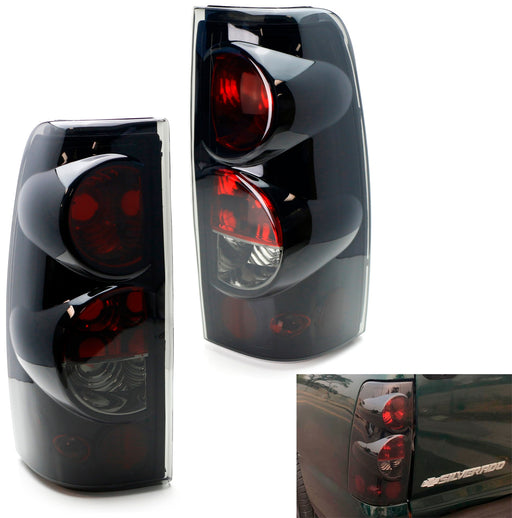 Dark Smoked Lens Tail Lights For 1999-06 Chevrolet Silverado, 1999-03 GMC Sierra