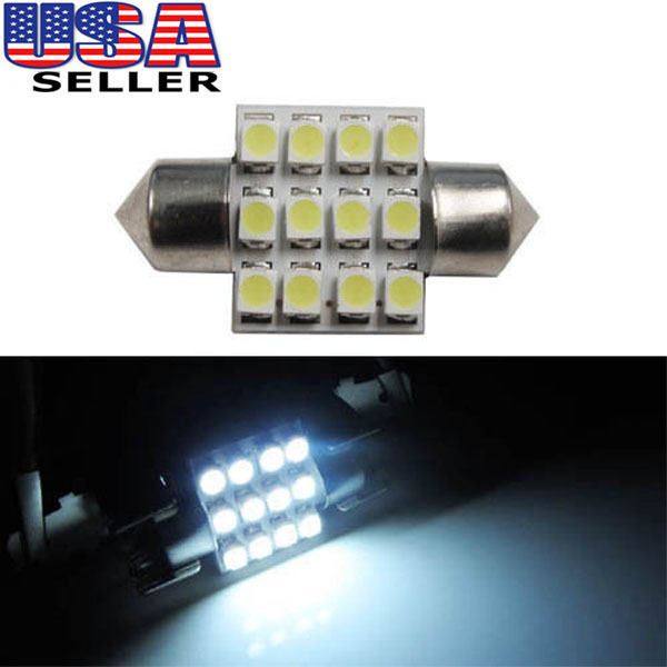 1 x White 12-SMD 1.25" DE3175 DE3022 LED Map Dome Light