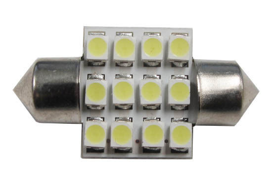 1 x White 12-SMD 1.25" DE3175 DE3022 LED Map Dome Light