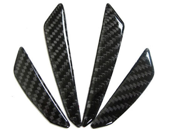 JDM Black Real Carbon Fiber Car Side Door Edge Protection Guards Trims Stickers