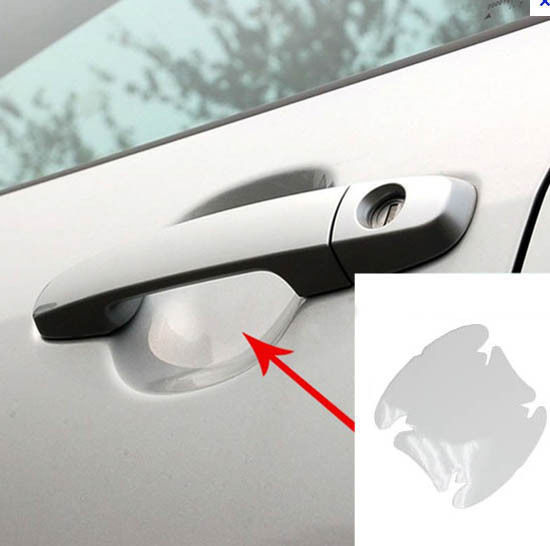 4 x Invisible Clear Adhesive Car Door Handle Paint Scratch Protection Film Sheet