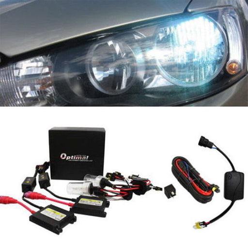 8000K 9006 Xenon Headlight Kit + DRL Bypass Relay For Mitsubishi Lancer or Evo X