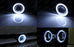 3" Projector Fog Light Lamps w/ 40-LED Halo Angel Eyes Rings + 12000K HID Combo