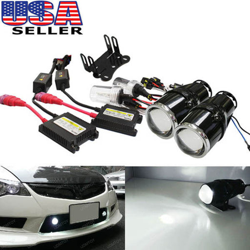 2.5" Bullet Projector Lens Fog Light Lamps + 6000K HID Kit Combo Deal w/ Wire