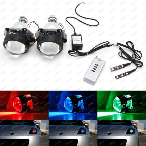 Mini 3.0" H1 Bi-Xenon HID Projector Lens + RGB LED Kit For Custom Headlight DIY