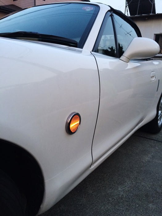 JDM-Spec Smoke Amber LED Sequential Blink Fender Signals w/ Wiring For MX5 Miata