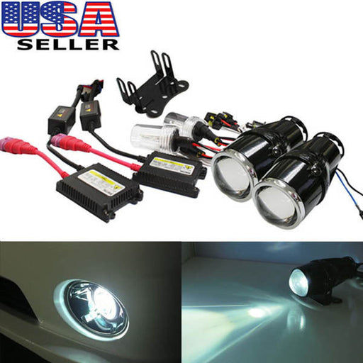 2.5" Bullet Projector Lens Fog Light Lamps + 8000K HID Kit Combo Deal w/ Wire