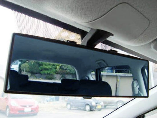 JDM 300mm Wide Anti-Glare Blue Tint Flat Clip On Rear View Mirror  Fit All Car