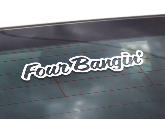 (2) Four Bangin! JDM Cool Dope Sortaflash Car Window Vinyl Decal Sticker