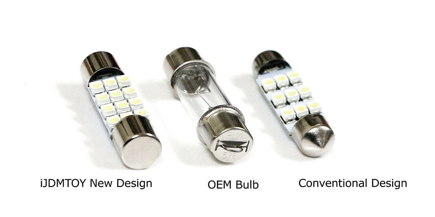 (4) White 12-SMD 1.72" 42mm 578 211-2 LED Bulbs For Car Interior Map Dome Lights