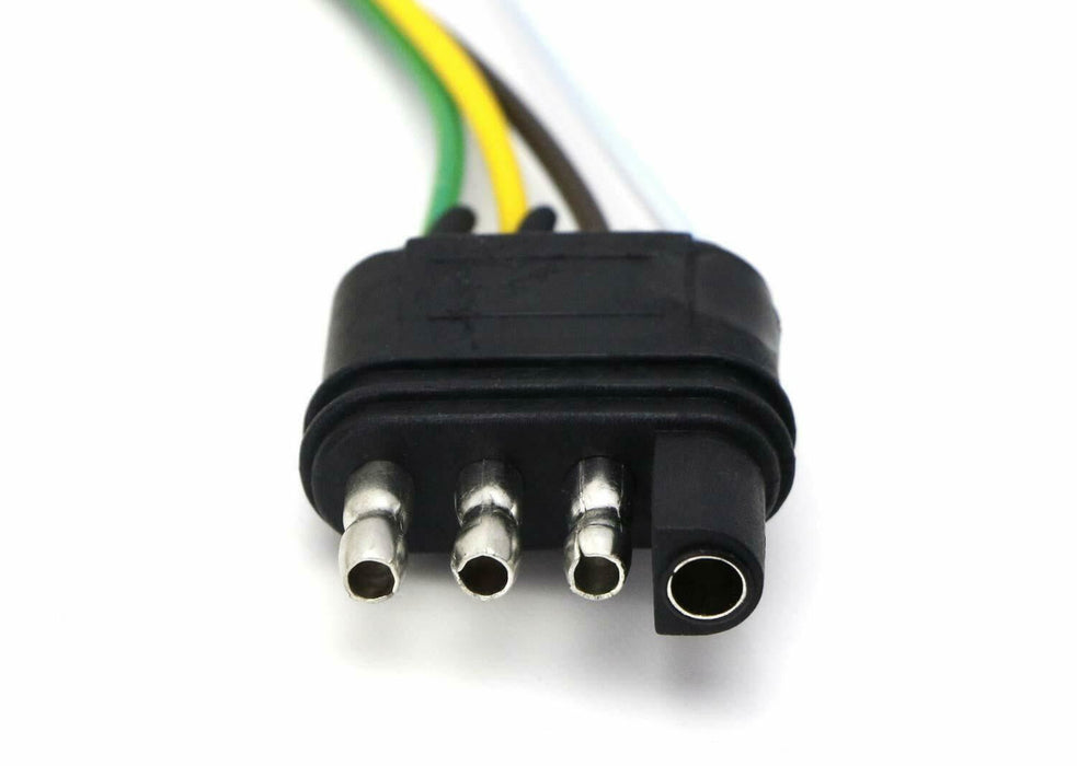 4-Way Flat Y-Splitter Dual Plug Adapter For LED Tailgate Light Bar or Trailer