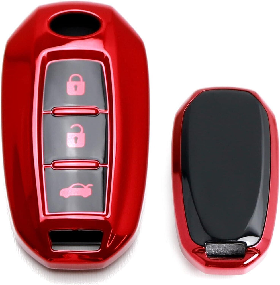 Gloss Red Full Coverage TPU Key Fob Case For Infiniti Q50 Q60 QX50 QX60 Car Key