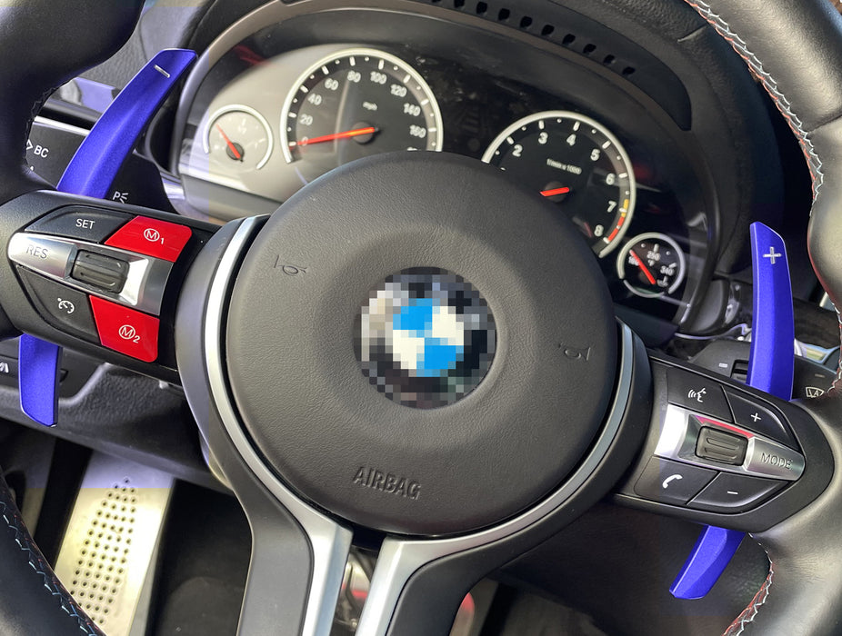 Blue Steering Wheel Paddle Shifter Extension For BMW M2 M3 M4 M5 M6 X5M X6M, etc