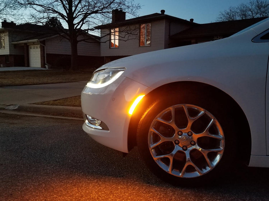 Clear Lens Amber/Red Full LED Wheel Arch Side Marker Light Kit For Chrysler 200