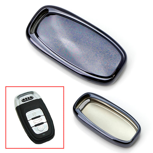 Chrome Black TPU Key Fob Case For Audi A3 A4 A5 A6 A7 Q3 Q5 Q7 3-Button Keyless