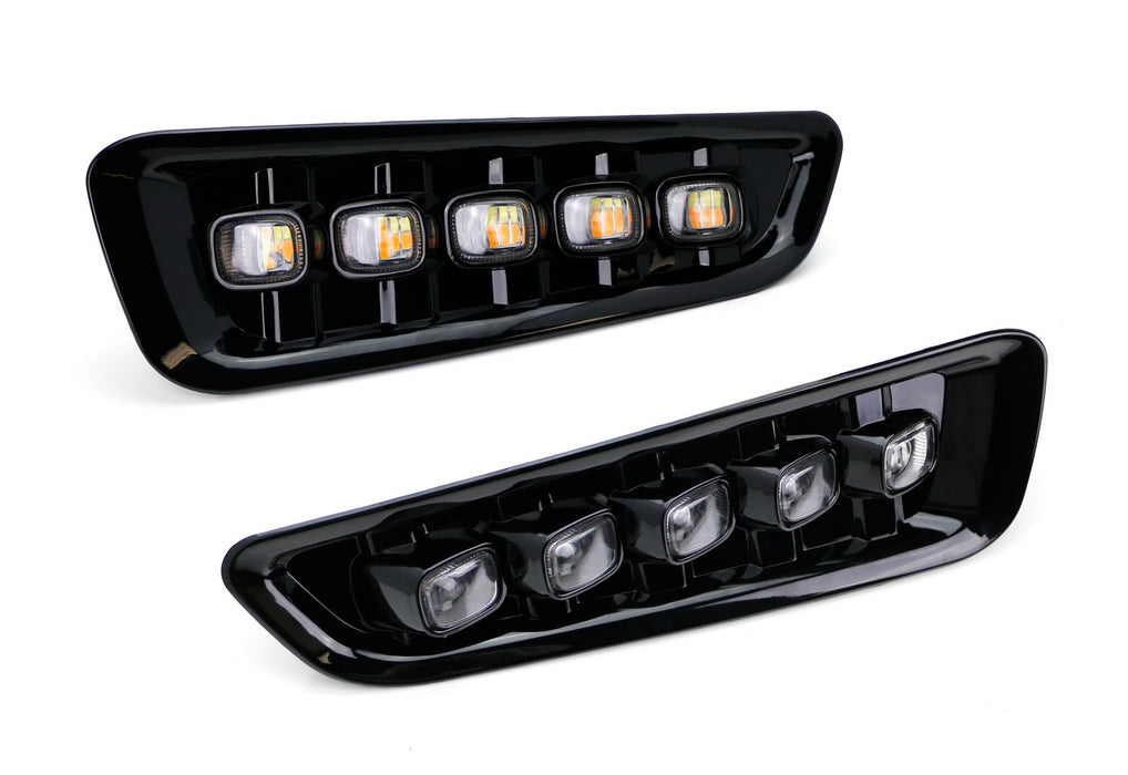 5-Light White/Amber Switchback LED Daytime Running Lights For 17-20 Ford Raptor