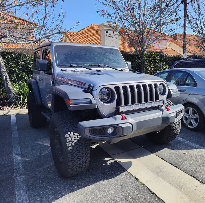 Front Bumper Mount 30" LED Light Bar Kit w/ Wire For 18-up Wrangler, Gladiator