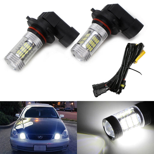 White 52-SMD 9005 LED High Beam Daytime Running Lights For Lexus Toyota Mazda