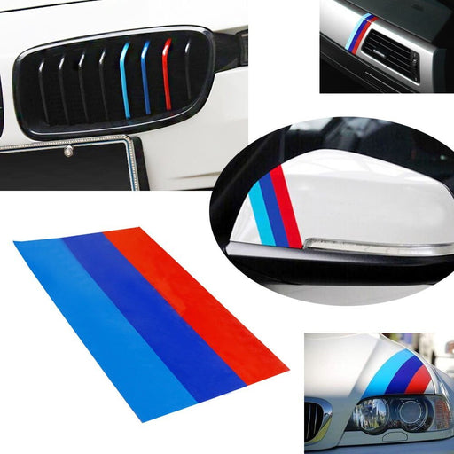 (1) 10" M-Colored Stripe Decal Sticker For BMW Exterior or Interior Decoration