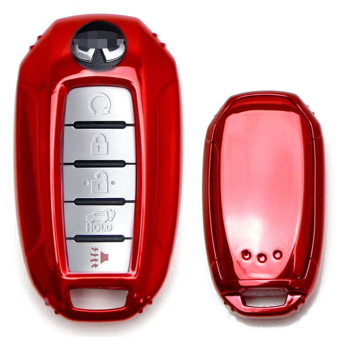 Red TPU Key Fob Protective Case Shell For Infiniti 20-up Q50 Q60 QX50 QX55 QX60