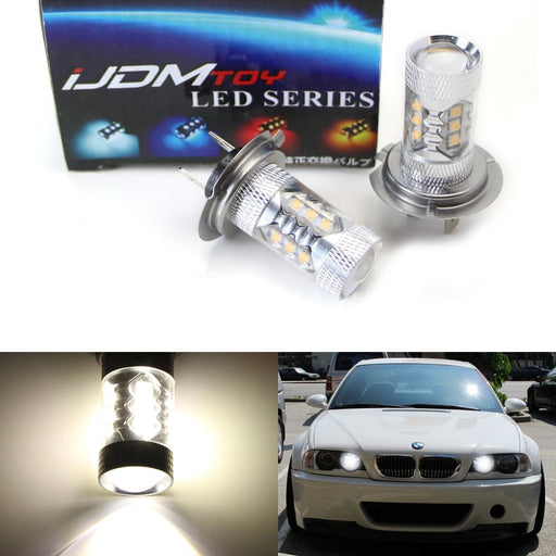 80W CREE H7 LED Bulbs w/ Error Free Decoders For BMW E46 3 Series High Beam DRL