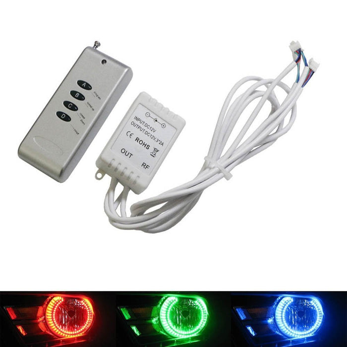 48W 4-Output RGB Wireless Remote Control w/ Strobe Solid Lighting For Car LED