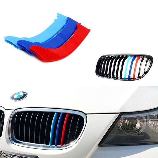 M-Sport 3-Color Grille Insert Trims For BMW E90 E91 LCI 3 Series Kidney Grill