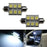 (2) White 6-SMD LED Bulbs For Car Interior Dome Lights, 1.50" 36mm 6411 DE3425