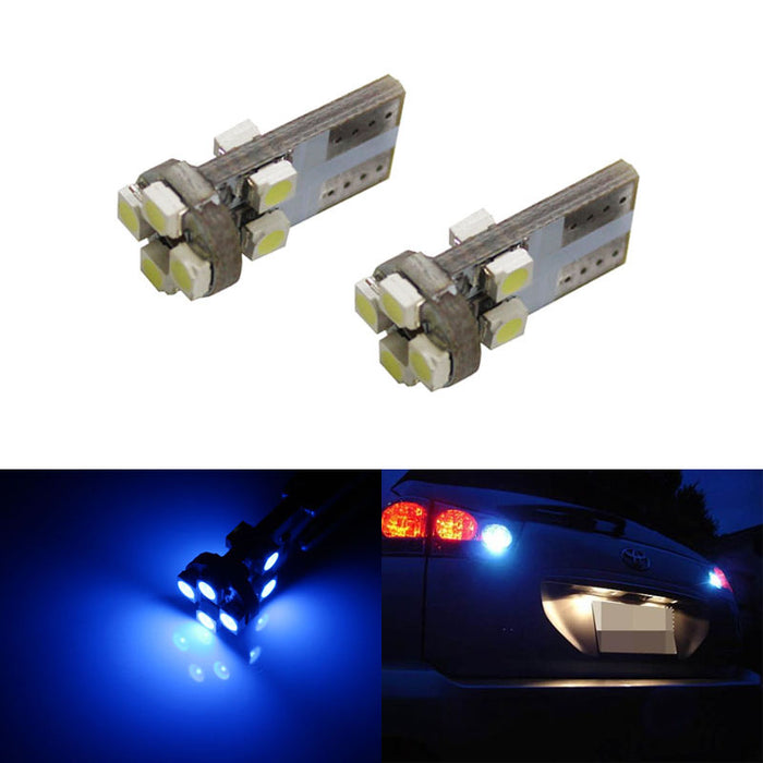 (2) Blue 8-SMD T10 LED Bulbs For Car Backup Reverse Lights, 912 920 921 Wedge