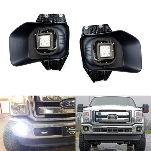 40W CREE LED Cube Fog Light Kit w/Bezel Cover, Wiring For 2011-16 F250 F350 F450