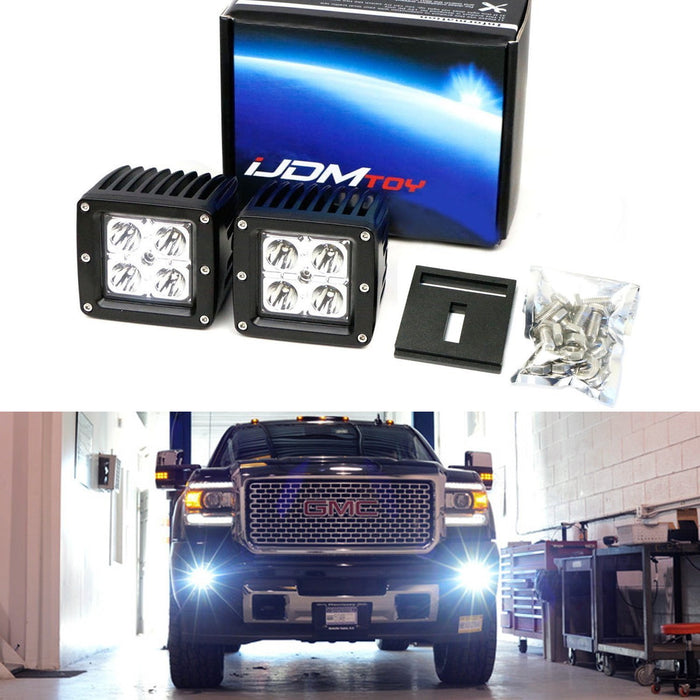 40W CREE LED Pods w/ Foglamp Bracket/Wirings For GMC Sierra Chevy Colorado Tahoe