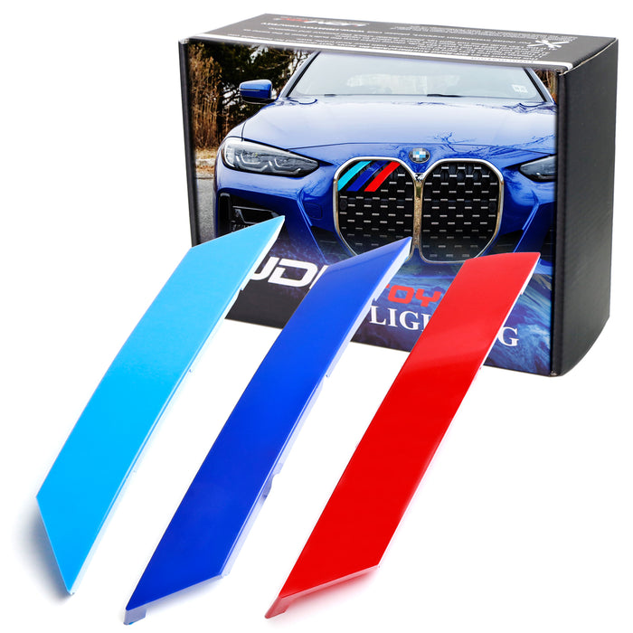 ///M-Color Stripe Diamond Shape Grille Insert Trims For 21+ BMW G22 G23 4 Series