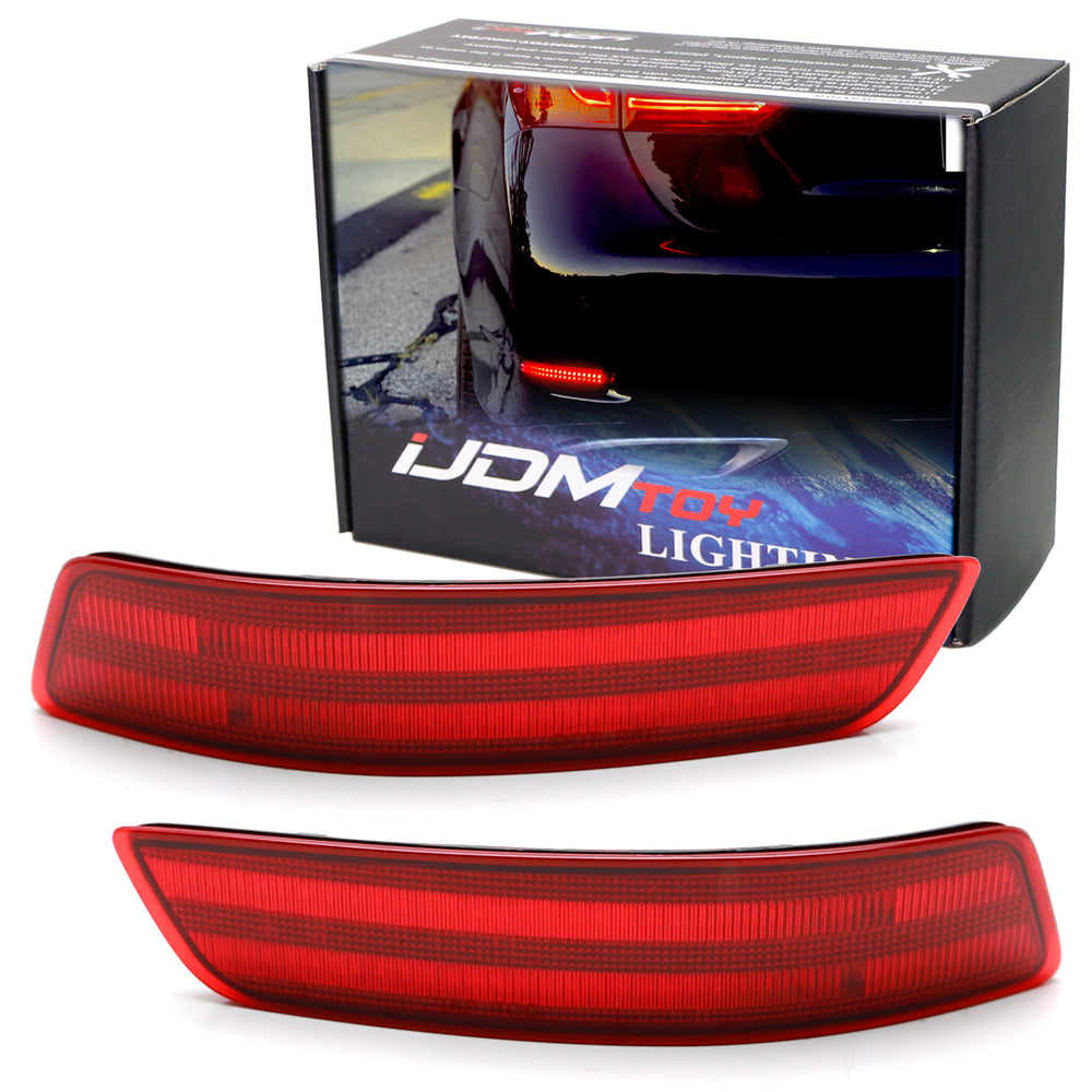 OE-Red Lens Red LED Rear Bumper Reflectors For Lexus 2013-2018 ES, 2013-2020 GS