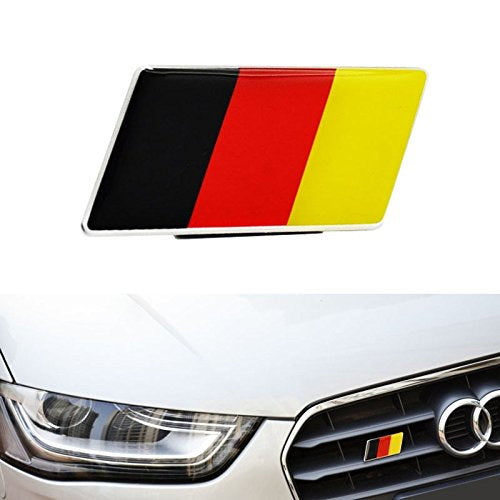 (1) Germany Flag Car Grille Emblem Badge Fit For Audi Volkswagen Porsche etc.