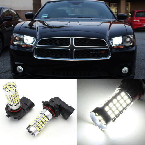 6K HID White 69-SMD 9005 LED For 2011 & up Dodge Charger Daytime Running Lights