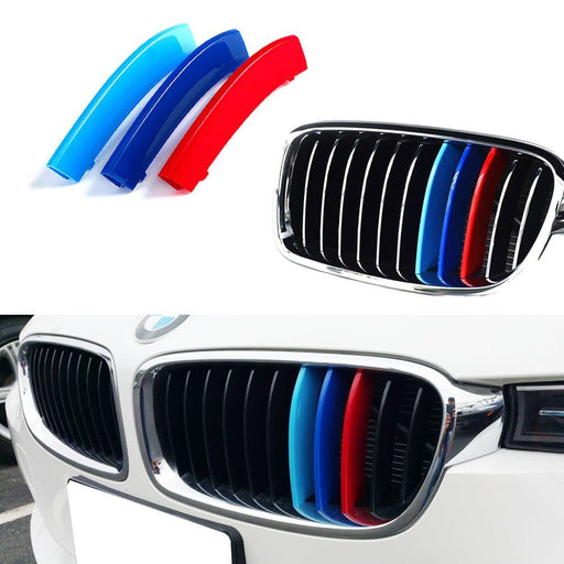 M-Sport 3-Color Grille Insert Trims For BMW F30 3 Series w/Standard Kidney Grill