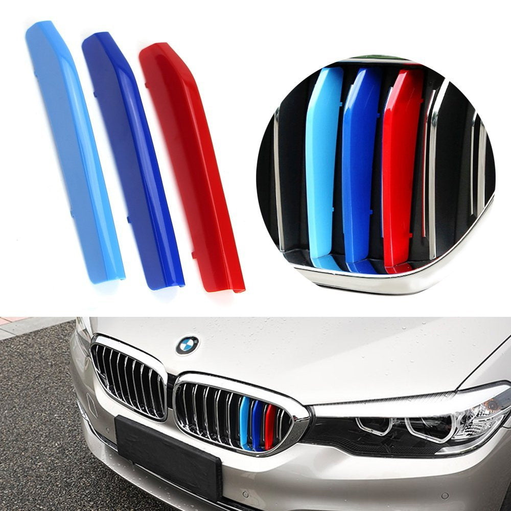 ///M-Colored Grille Insert Trims For 17-20 BMW G30/G31 5 Series w/ 9-Beam Grill