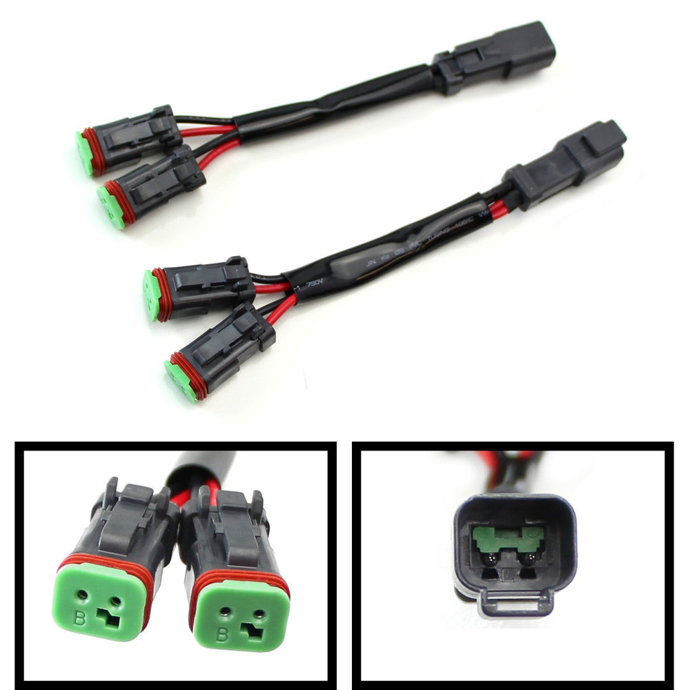 Y-Shape Dual Outputs Deutsch DT DTP Adapters Connectors Splitters For LED Fog