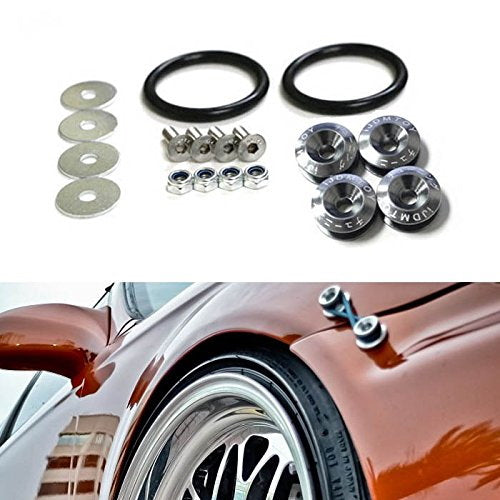 Gun Metal JDM Quick Release Fasteners For Car Bumpers Trunk Fender Hatch Lids