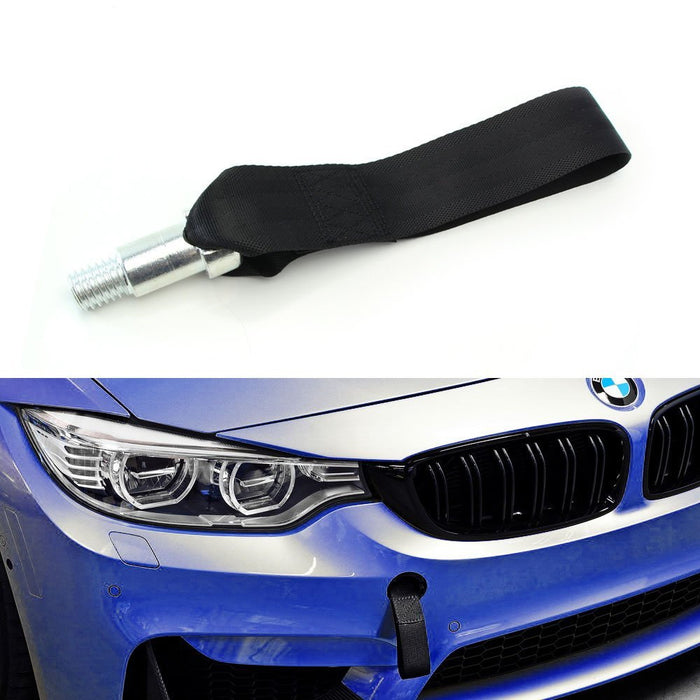 Black High Strength Racing Tow Hook Strap Set For New BMW Fxx 1 2 3 4 5 Series