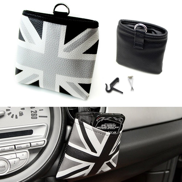 Black/Grey Union Jack UK Flag Style Air Vent Hanging Organize Bag For Smartphone