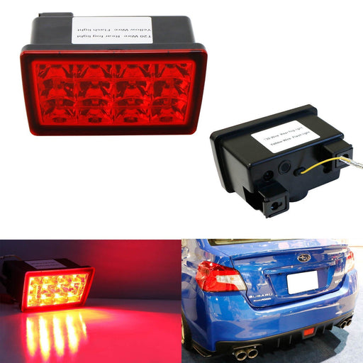 Red Lens F1 Style LED Rear Fog Light Brake/Tail Lamp For Subaru WRX STi XV..