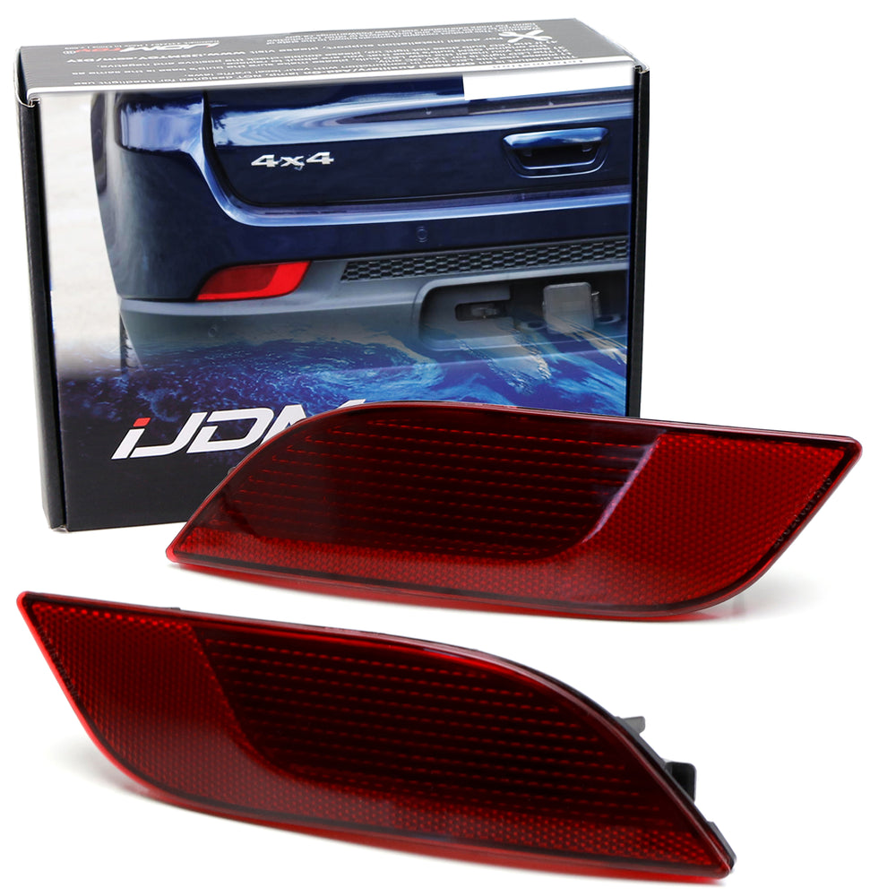 OE-Spec Dark Red Lens Rear Bumper Reflector Replacements For Jeep 17-up Compass