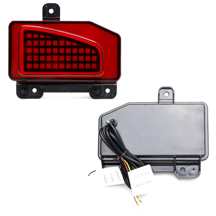 Dark Red Bumper Reflector LED Tail/Brake Sequential Signal For Jeep Gladiator JT