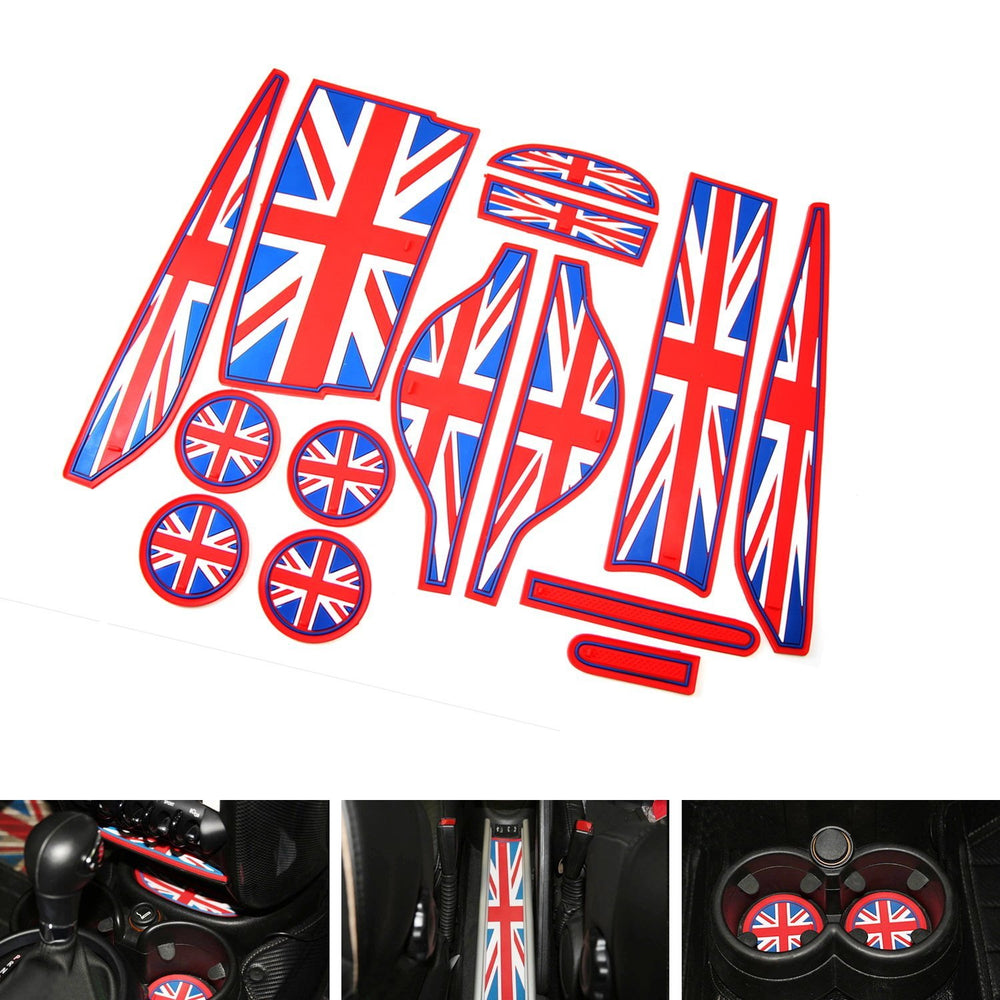 Union Jack UK Flag Style Coasters For MINI Cooper R60 Cup Holders Side Door Mats