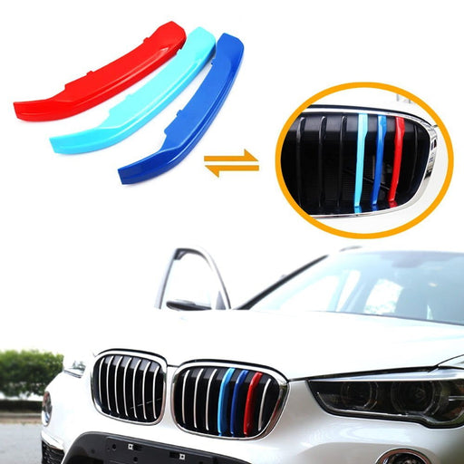 ///M-Sport 3-Color Grille Insert Trims For 16-19 BMW F48 X1 Center Kidney Grill