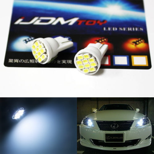 6000K HID White 168 2825 2827 8-SMD T10 LED Bulbs For Car Parking Position Light