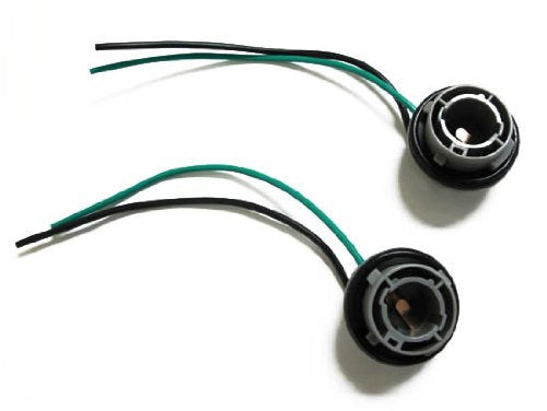 (2) 1156 7506 P21W Turn Signal Light Socket Harness For LED/Incandescent Bulbs